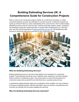 Building Estimating Services UK