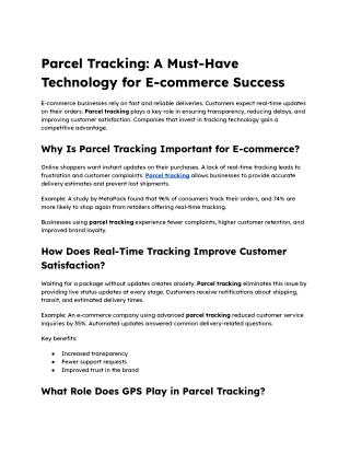 Parcel Tracking_ A Must-Have Technology for E-commerce Success