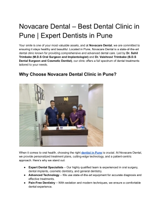 Novacare Dental – Best Dental Clinic in Pune _ Expert Dentists in Pune