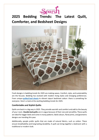 2025 Bedding Trends The Latest Quilt, Comforter, and Bedsheet Designs
