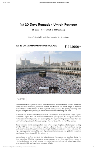 Exclusive 20-Day Ramadan Umrah Offer—Limited Availability!