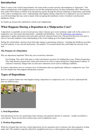 What Happens During a Deposition in a Malpractice Case?