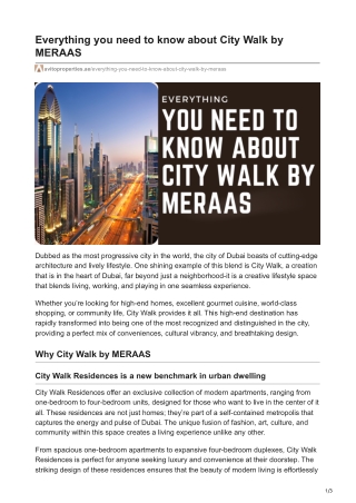 Everything you need to know about City Walk by MERAAS