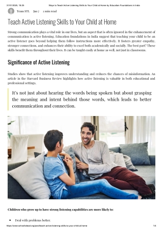 Ways to Teach Active Listening skills