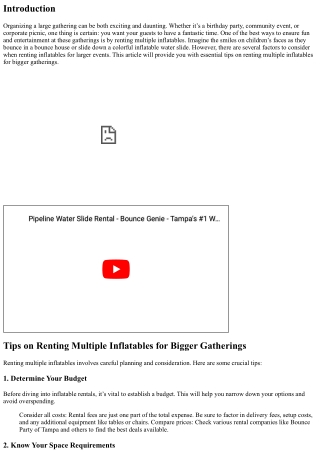 “Tips on Renting Multiple Inflatables for Bigger Gatherings”