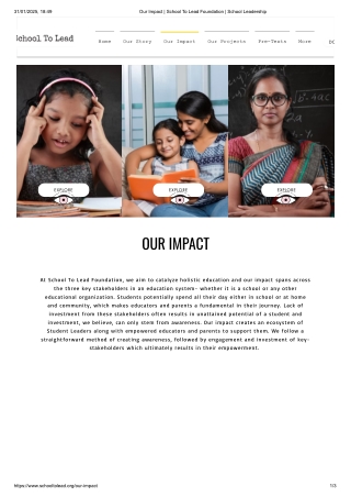 Our Impact School To Lead Foundation  School Leadership