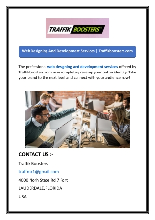 Web Designing And Development Services  Traffikboosters
