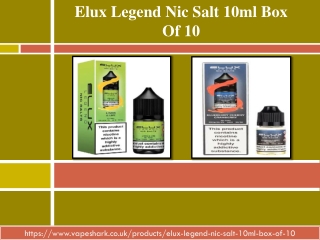 Elux Legend Nic Salt 10ml Box Of 10