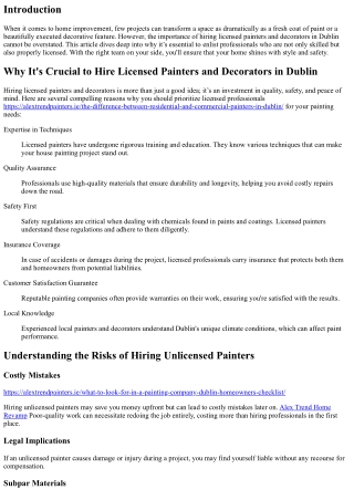 Why It's Crucial to Hire Licensed Painters and Decorators in Dublin