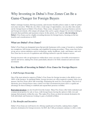 Why Investing in Dubai