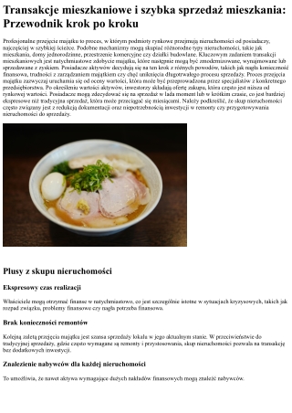 Skup nieruchomości: Skup nieruchomości i ekspresowa realizacja transakcji