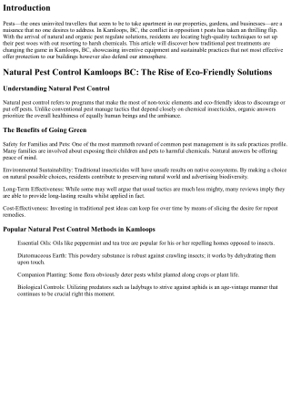 How Natural Pest Solutions Are Changing the Game in Kamloops, BC