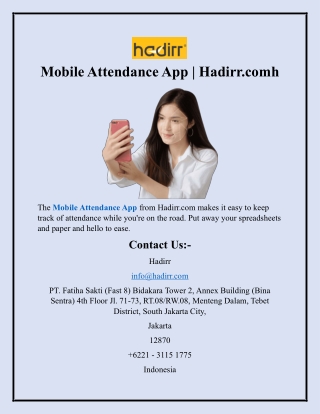 Mobile Attendance App  Hadirr.com