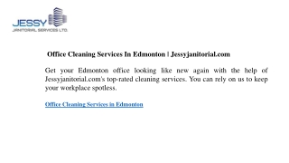 Office Cleaning Services In Edmonton  Jessyjanitorial.com