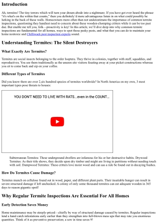 “Why Regular Termite Inspections Are Essential For All Homes”