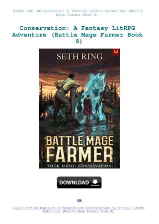 Books PDF Conservation A Fantasy LitRPG Adventure (Battle Mage Farmer Book 8)