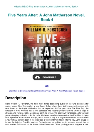 eBooks READ Five Years After A John Matherson Novel  Book 4