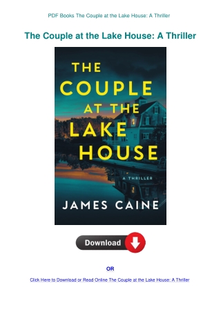 PDF Books The Couple at the Lake House A Thriller