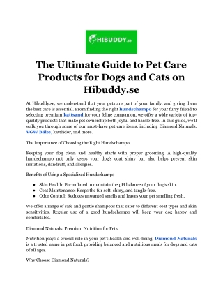 The Ultimate Guide to Pet Care Products for Dogs and Cats on Hibuddy