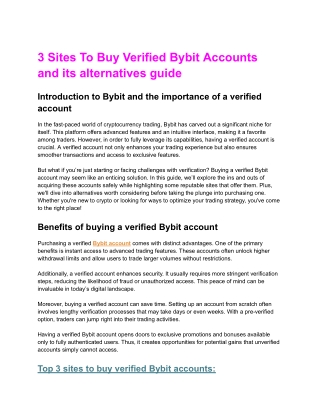 3 Sites To Buy Verified Bybit Accounts and its alternatives guide