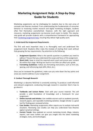 Marketing Assignment Help: A Step-by-Step Guide for Students
