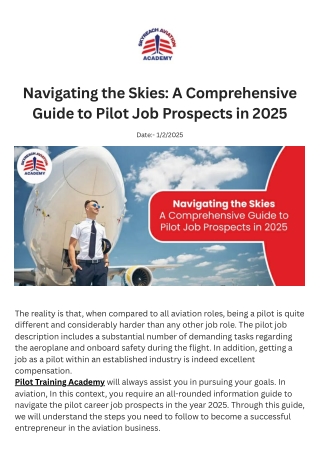 Navigating the Skies A Comprehensive Guide to Pilot Job Prospects in 2025