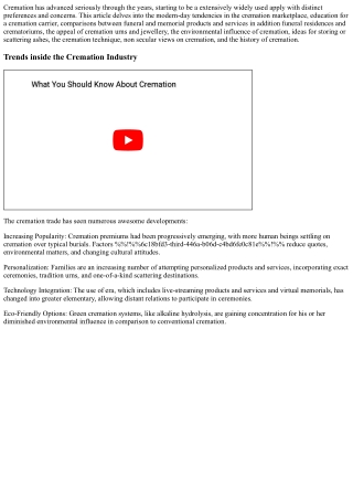 Exploring Cremation: Industry Trends, Services, and Cultural Perspectives