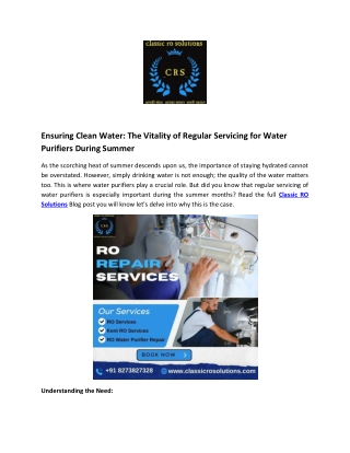 Claasic Ro Solutions