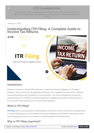Understanding ITR Filing: A Complete Guide to Income Tax Returns