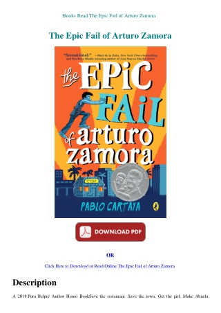 Books Read The Epic Fail of Arturo Zamora