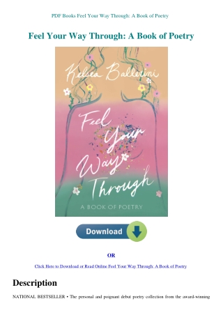 PDF Books Feel Your Way Through A Book of Poetry