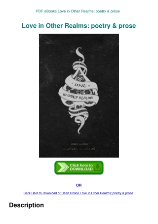 PDF eBooks Love in Other Realms poetry & prose