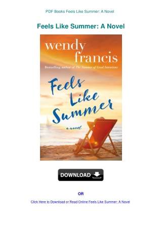 PDF Books Feels Like Summer A Novel