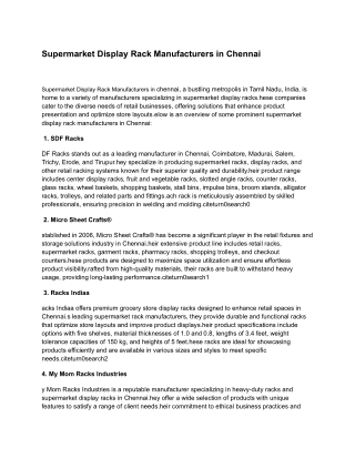 supermarket display rack manufacturers