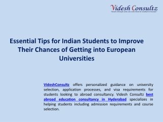 Essential Tips for Indian Students to Improve Their Chances of Getting into Euro