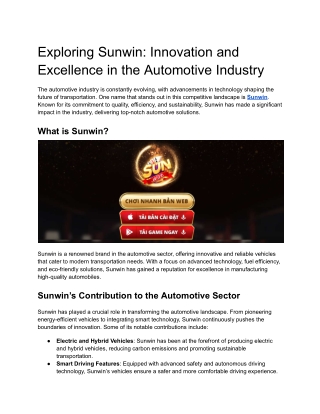 Exploring Sunwin_ Innovation and Excellence in the Automotive Industry