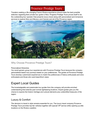 Best Private Tour Guide in Nice _ Provence Prestige Tours