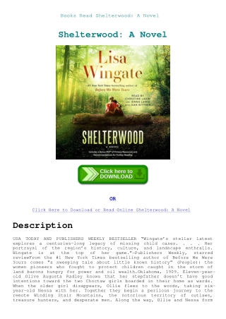 Books Read Shelterwood A Novel