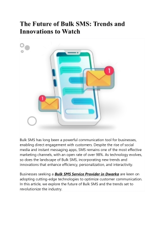 The Future of Bulk SMS: Trends and Innovations to Watch