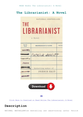 READ Books The Librarianist A Novel