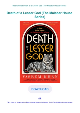 Books Read Death of a Lesser God (The Malabar House Series)