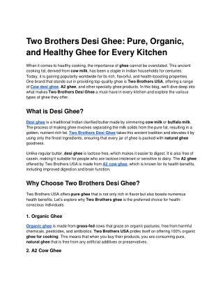 Two Brothers Desi Ghee