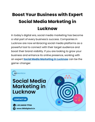 Drive More Sales with Social Media Marketing in Lucknow