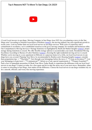 # Local Local movers in san diego: Moving Company in San Diego Area 2025