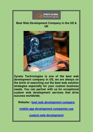 Top Custom Web App Development Company Near You