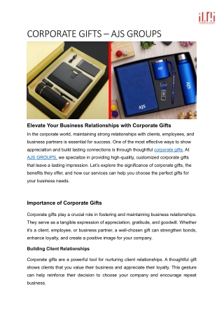 CORPORATE GIFTS - AJS GROUPS