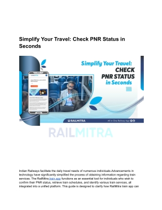 Simplify Your Travel_ Check PNR Status in Seconds