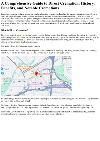 A Comprehensive Guide to Direct Cremation History, Benefits, and Notable Cremati