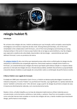 relogio hublot f1