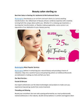 Beauty salon sterling va